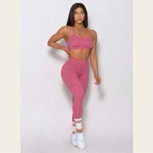 Bombshell Sportswear Mauve Dusty Pink Ankle Sock High Waisted Leggings